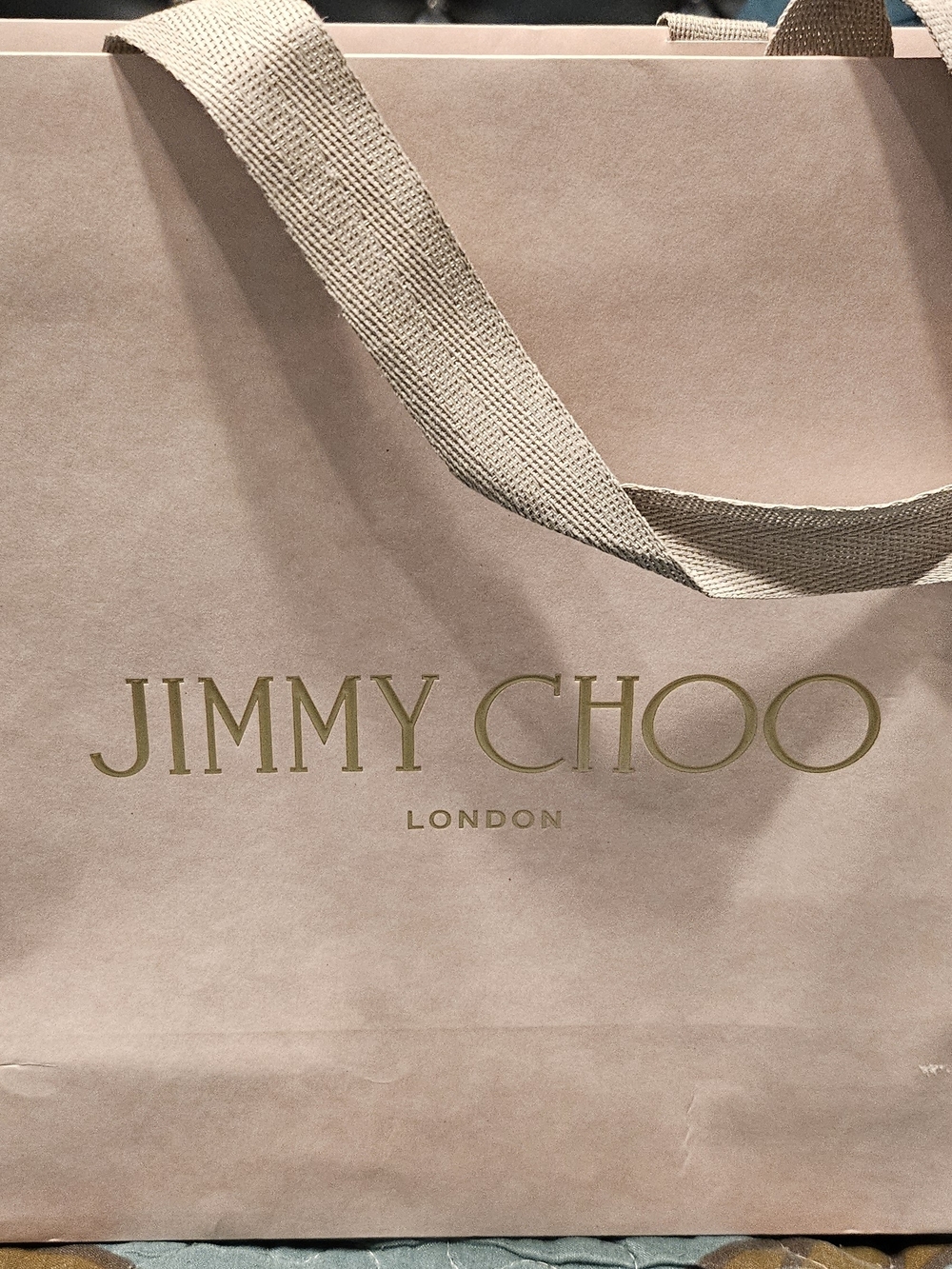 Jimmy Choo Dusty Pink Shopping Tote with Gold Logo